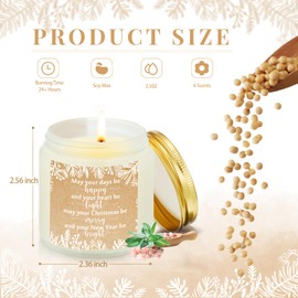 MTLEE 10 Pcs Christmas Soy Wax Candle 3.5 oz Christmas Scented Jar Bright New Year Heart Thank You Gift Light Candle Happy Candles Holiday Gift for Family Nurse Coworker Employee(Sweet Flavor)