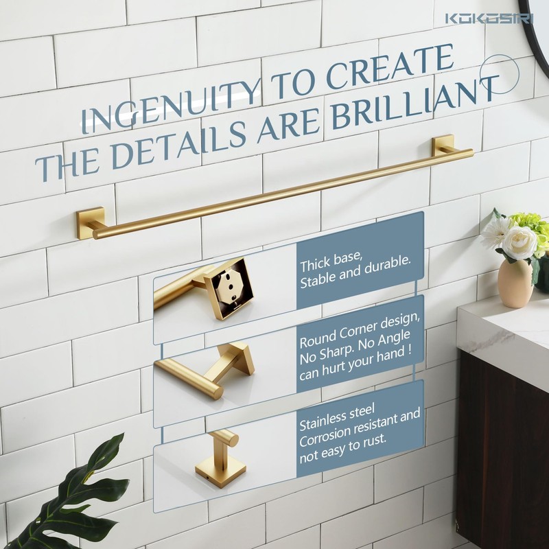 KOKOSIRI Bathroom Towel Bar 36'' Towel Holder for Bath Kitchen