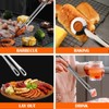 DOERDO 4Pcs Cooking Tweezers, Stainless Steel Kitchen Tongs Professional Long