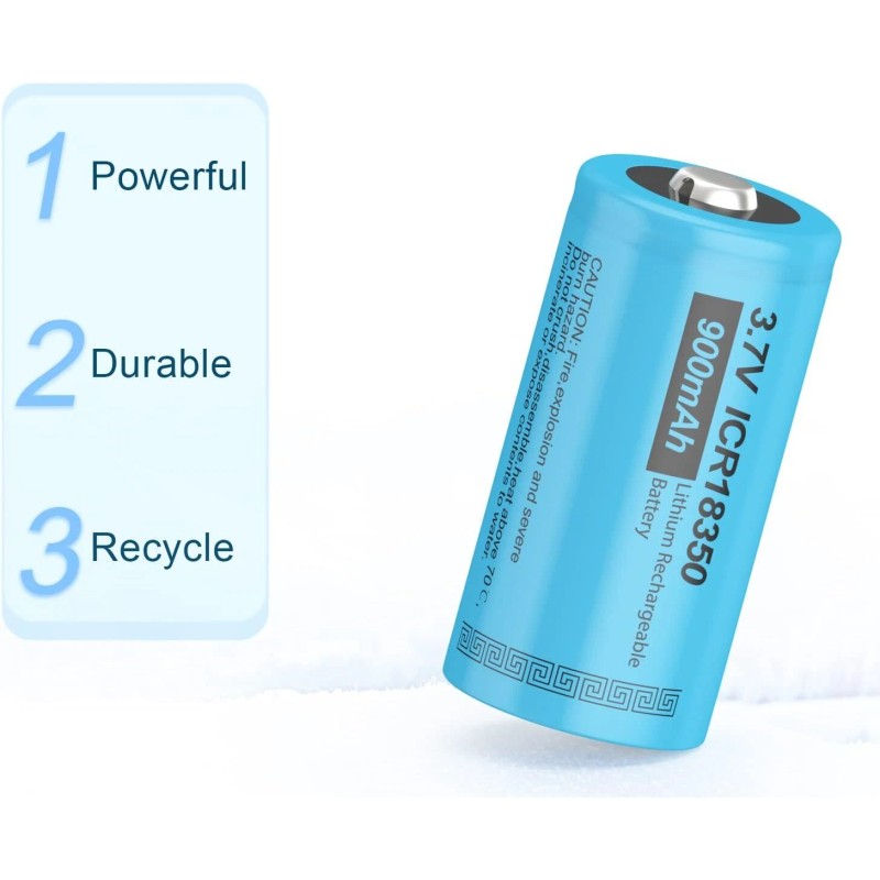 PKCELL 10X 18350 900mAh 3.7V Li-ion Rechargeable Batteries for Warforce