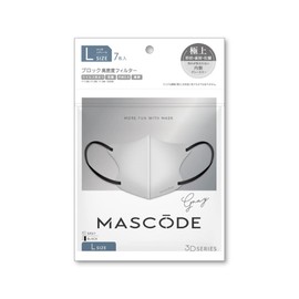 MASCORD 3D Non-Woven Color Mask, Gray x Black Cord, L