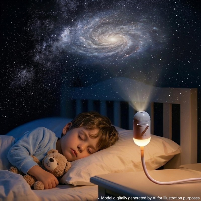 KoudHug 2-in-1 Galaxy Projector Night Light,USB Portable Starry Sky Night