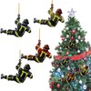 Fireman Christmas Tree Decorations 4 Pieces, Fireman Christmas Decorations with