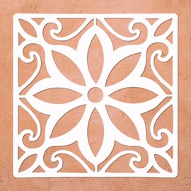 Large Concrete Floor Tile Stencils 12x12 Inches Reusable Mexican Stencil Sunflower Stencil for Painting Floors, Tiles, Walkway, Patio, Porch, Concrete Floor, 2-Pack