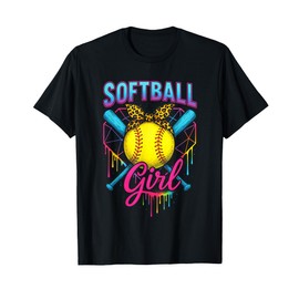 Softball Girl - Funny Drip Ice Player Humor T-Shirt