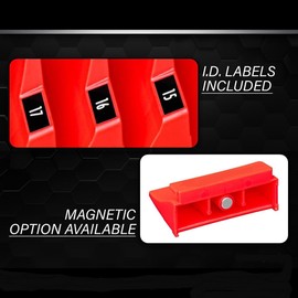 Magnetic Tool Box Tray Set For Spanner Organization | Garage Wrench Rack System 20 Slots Modular Magnetic Wrench, D 20 groups