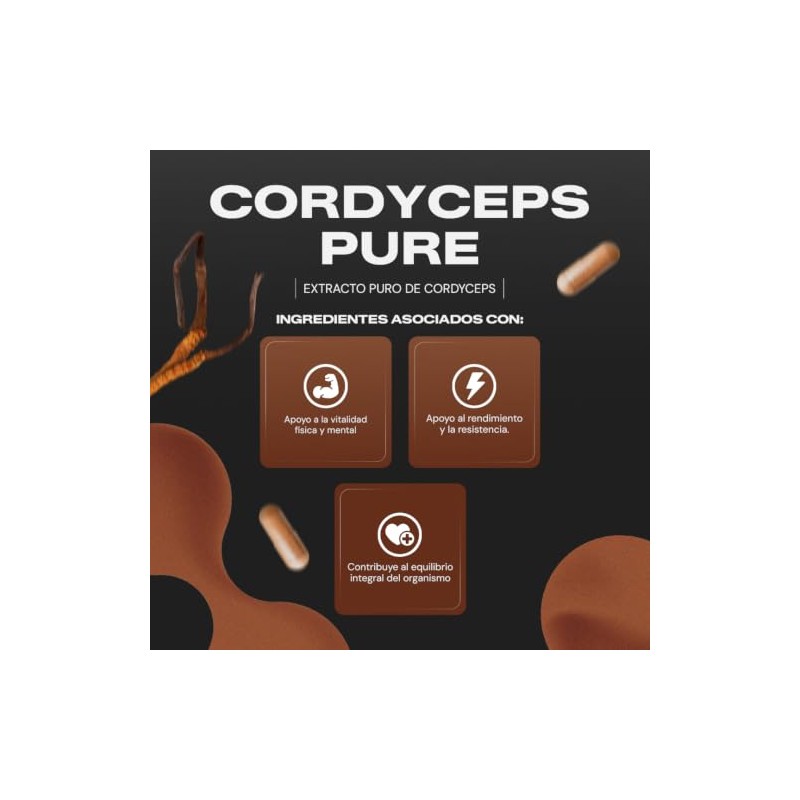 Vital Botanics Mega Cordyceps 100% Puro - Hongo Adaptógeno