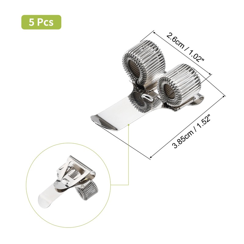 PATIKIL 5Pcs Pen Holder Clips, Metal Pen Clip Holder Adjustable