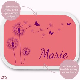 Children's Campus Lunch Box for Mepal - Statement - Dandelions Dandelion - 750 ml - Pink - Compartments Name Butterflies Lunch Box and Butterfly Lunch Boxes