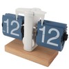 Flip Desk Clock Auto Mechanical Flip 12H AM PM Wood