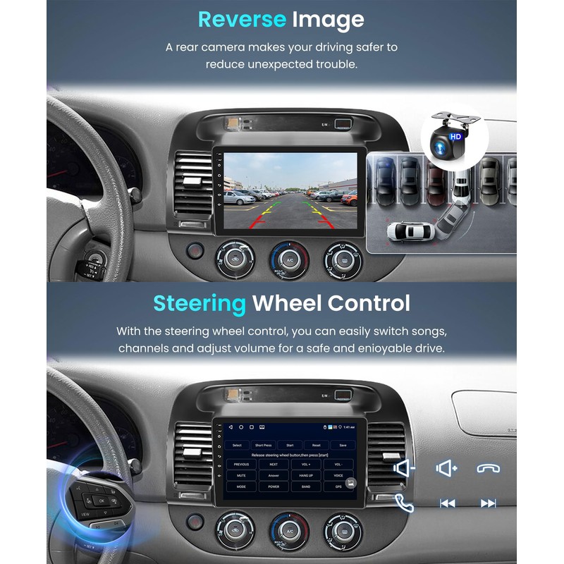 Rimoody 4G+64G Android Car Stereo for Toyota Camry 2000 2001