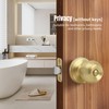 Moquin Round Ball Style Privacy Brushed Gold Door Knob, No