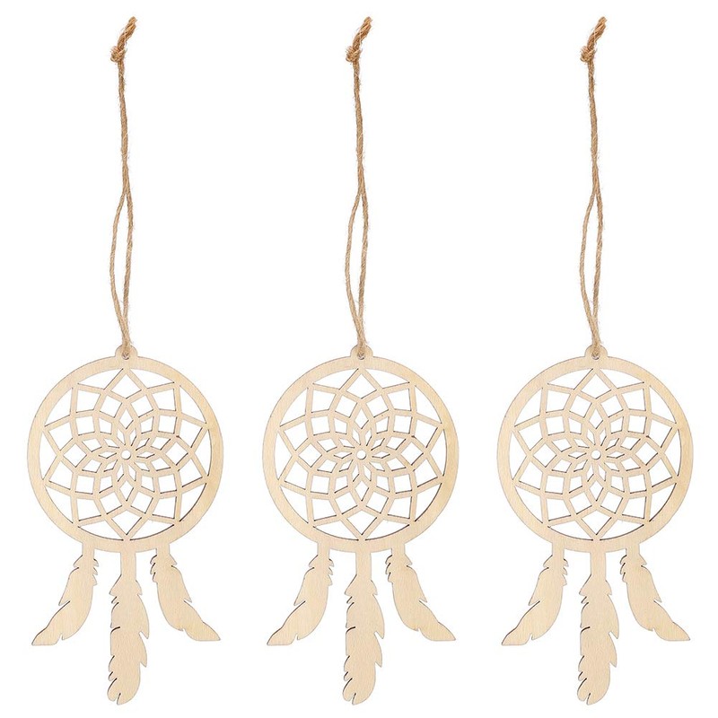 Wooden DIY Dream Catcher Set 20 Pieces Innovative Wooden Dream