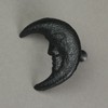 Zeckos Set of 6 Black Cast Iron Crescent Moon Face