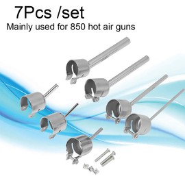 ASHATA Hot Air Gun Nozzle,7PCs/ Set Steel Hot Air Gun Nozzle,Hot Air Gun Heat Resisting Nozzles Tool 10x10mm/ 8x8mm/ 5x5mm/ 4x4mm/ 3x3mm,for 850 Series Hot Air Soldering Station