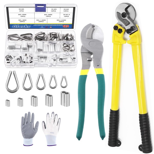 Glarks 118Pcs 18" Heavy Duty Wire Rope Cutter and 10"