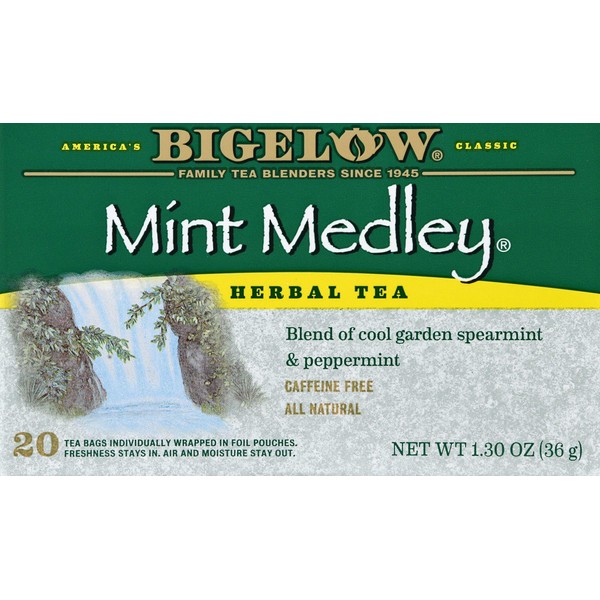 Bigelow, Mint Medley Tea (Caffeine Free), 20 Count