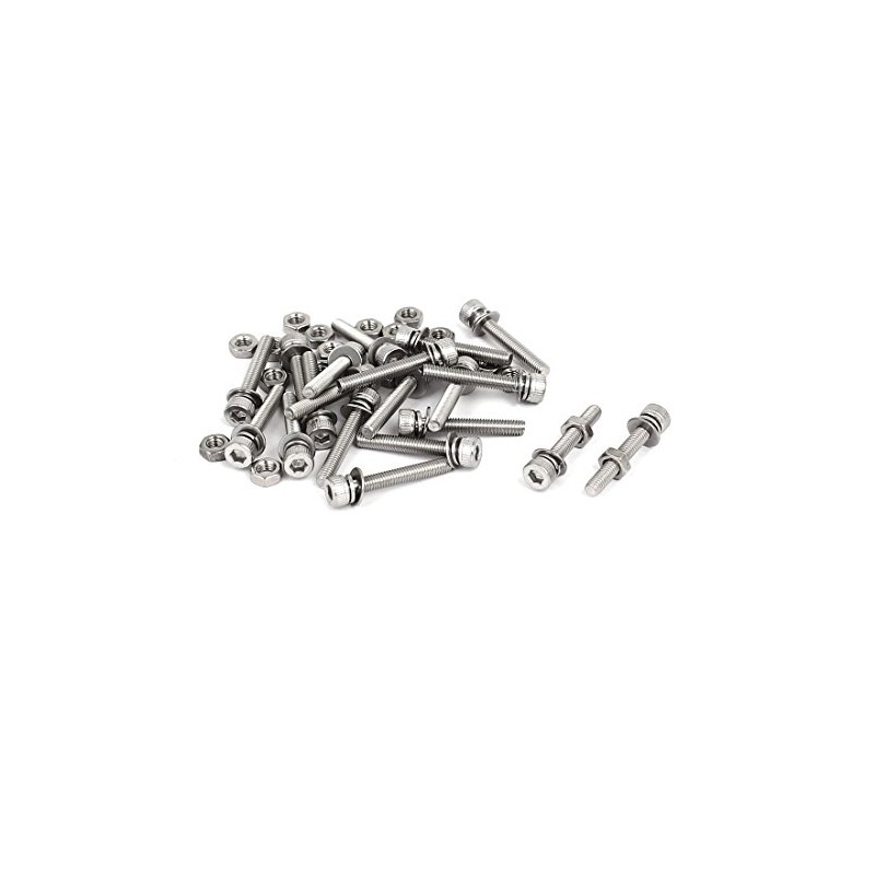 Sourcingmap M3 x 20mm 304 Stainless Steel Hex Socket Head