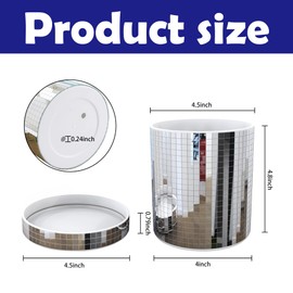 Adnee Disco Cylindrical Planter Pot,4.5 * 4.8 inch Mirror Disco Cylindrical Vase, Modern Disco Plastic Planter Pot with Drainage Hole and Saucers for Indoor Outdoor Plants (Silver)