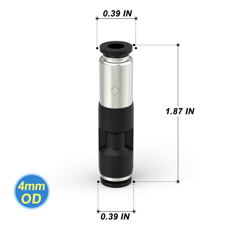 TAILONZ PNEUMATIC 4mm Black Quick-Plug Type one-Way Check Valve Gas