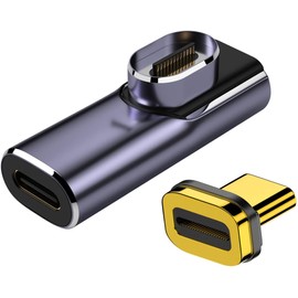 Magnetic USB C to L-Shape Converter Adapter [40Gbps High Speed Data Transfer/140W PD Rapid Charge/8K 60Hz HD Video Signal Transmission] Type C Converter Adapter Male Female Converter Compatible with