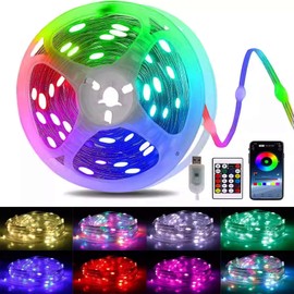 KARSUM RGB-IC Smart Fairy String Lights 16FT/5M [APP & Remote Control],9 Music Modes,50 LEDs Multicolor USB Powered & IP65 Waterproof Music/Voice Sync and Timer for Christmas, Wedding,Birthday (5M)
