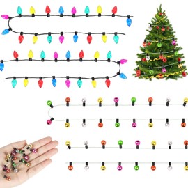 Christmas Decoration, Dolls House Christmas Tree, 4 Pcs Colorful Mini Dolls House Accessories, Miniature Gnome Accessories for Dollhouse Christmas Tree Garland Furniture Decoration(4m)