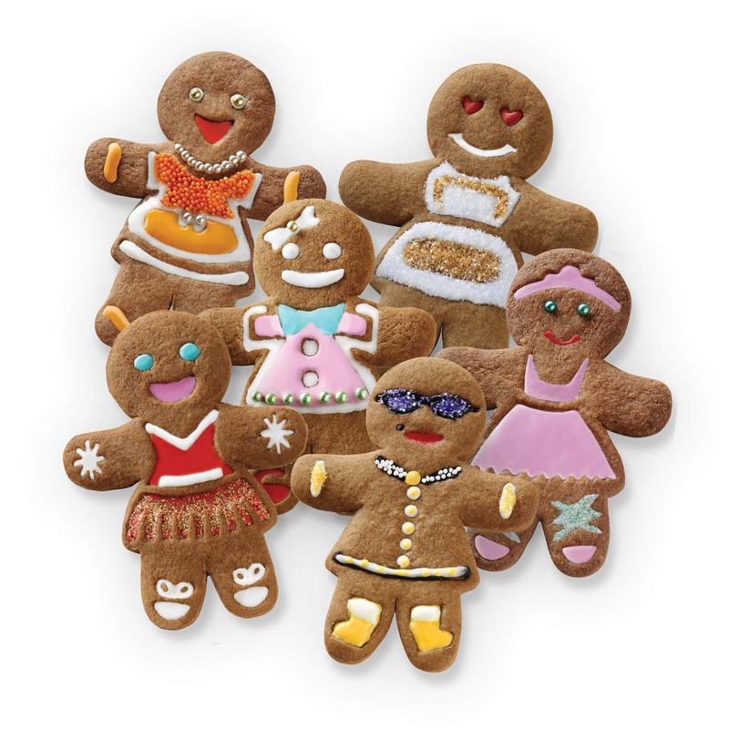 Tovolo Gingerbread Girls Templates Reverse, Dishwasher Safe, Set of 6