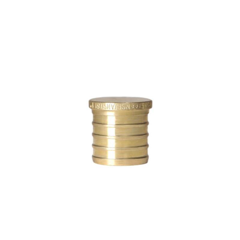 XFITTING Barb Crimp 1 Inch Pex Plug End Cap, Brass,