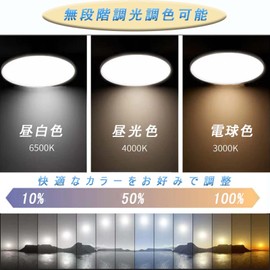 LED Ceiling Light, 10 Tatami, Stepless Dimming Tone, 4,400 lm, Remote Control, Small Thin Fixture, LED Light, 40 W, Night Light Mode, Ceiling Light, Room Lighting, Dustproof Equipment, Light and Light and Light with Timer, Light Memory Function, Energy S