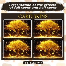 Peacoblue Credit Card Stickers, Colorful Houses Waterproof, Scratch Resistant and Attractive Card Skin Custom 4 Styles for Credit, Debit, Transport Card, lucky tree and gold coins, Unit size, Fortune