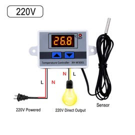 ARCELI Temperature Controller Digital LCD Display Microcomputer Thermal Controller Thermocouple Thermostat (12 V, 10 A)