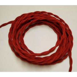 Unbranded 25 ft. RED COTTON TWISTED LAMP CORD ANTIQUE VINTAGE STYLE 2 CONDUCTOR 30267K