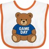 inktastic Game Day Teddy Bear Graphic Baby Bib White and
