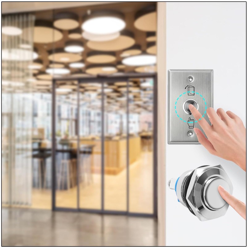 Push Button 16 mm Momentary Push Button Waterproof 12 V,