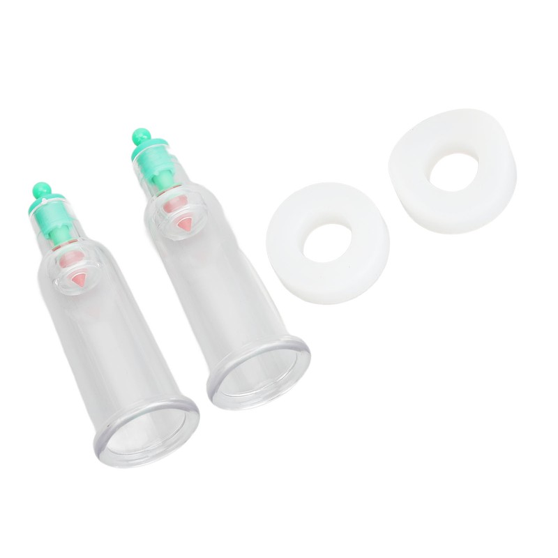 2pcs Finger Cupping Therapy Cups with Silicone Flat Elbow Rings