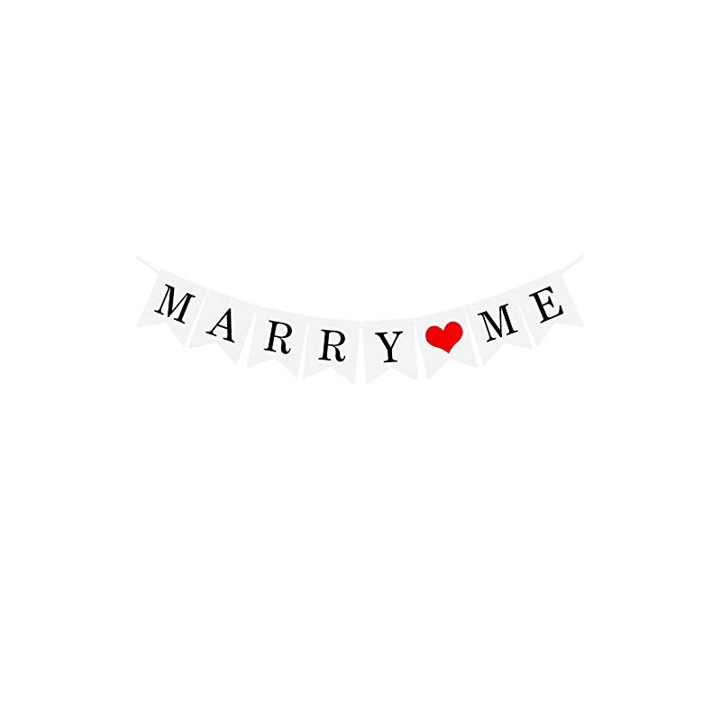 Losuya Engagement Banner Decoration Marry Me Paper Bunting for Wedding