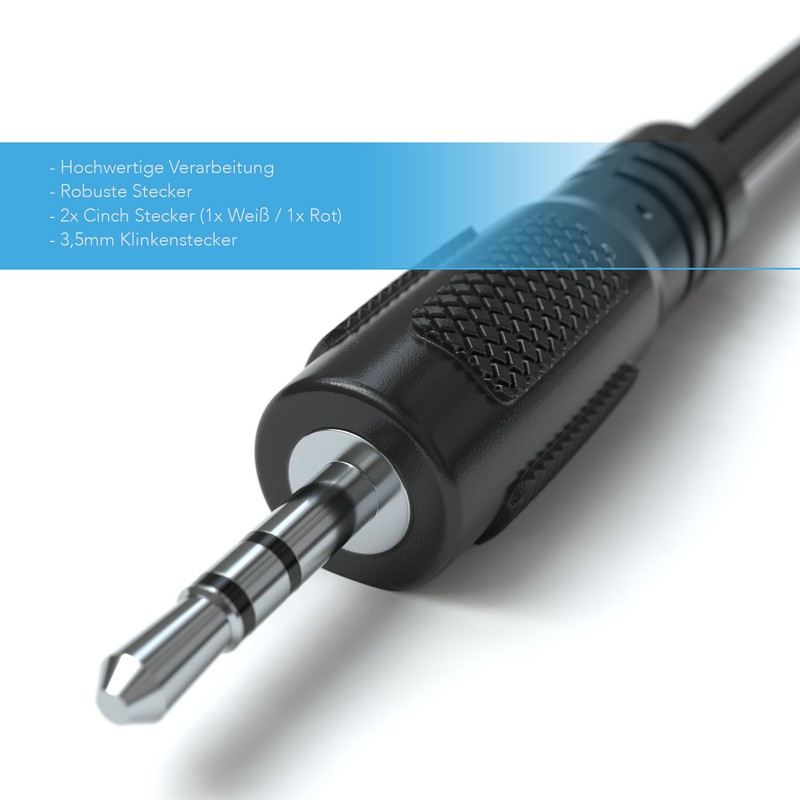 JAMEGA - 1 m RCA Audio Cable Stereo 3.5 mm
