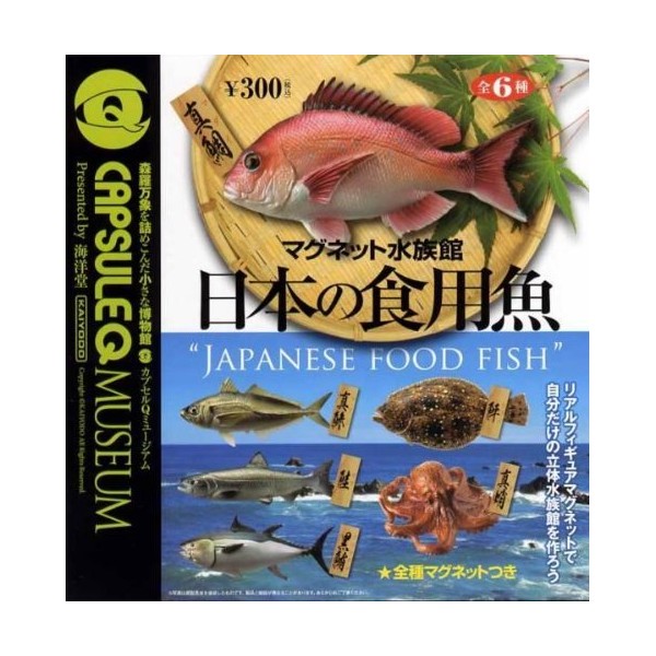 Capsule Q Museum Magnetic Aquarium Japanese Food Fish "JAPNESE FOOD FISH" Set of 6 Types