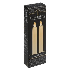 Ganz Remote Ready With Blow-Out Soft Ivory 1 x 8.5 Resin LED Taper Candles, Set of 2