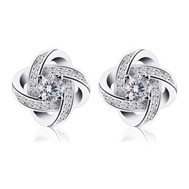 B.Catcher Earings for Woman Silver Earrings Studs Cubic Zirconia Gemini Sets