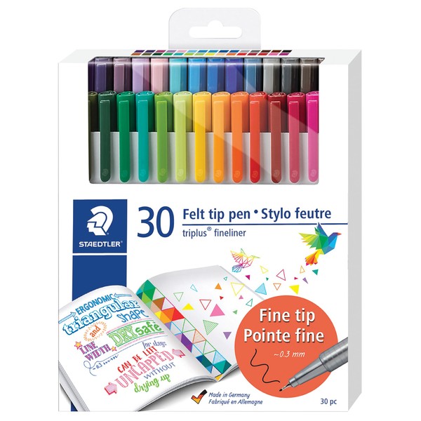 STAEDTLER Fineliner triplus Writing Pens - 30 Count Fiber Tip