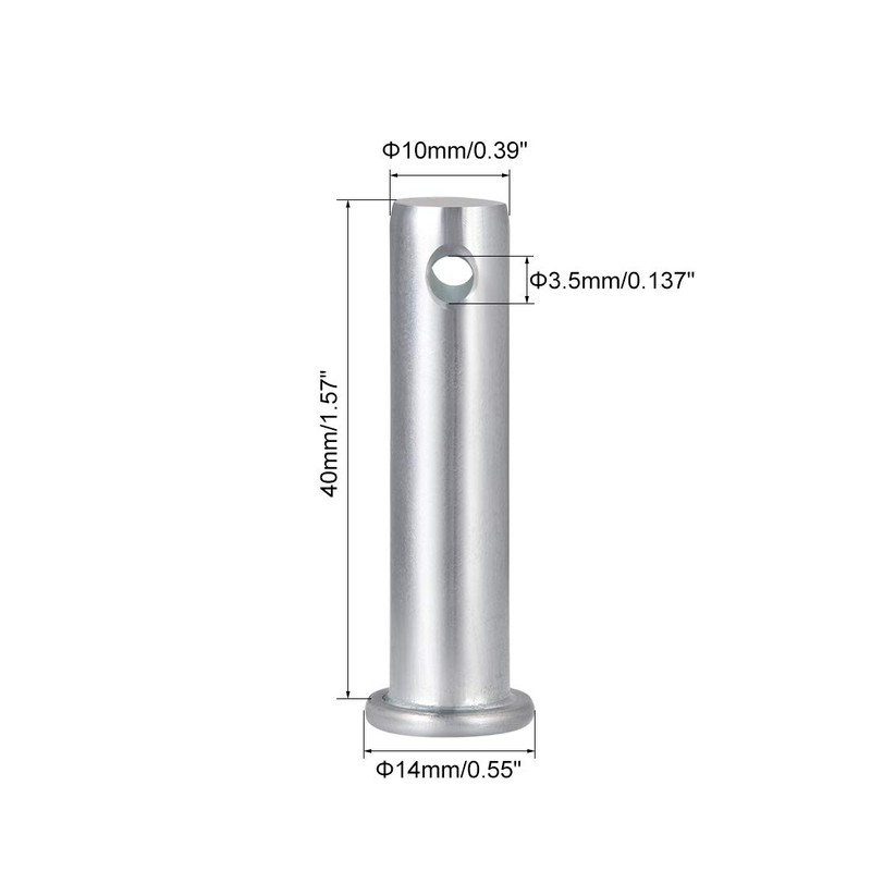 sourcing map Single Hole Fork Bolts 10 mm x 40