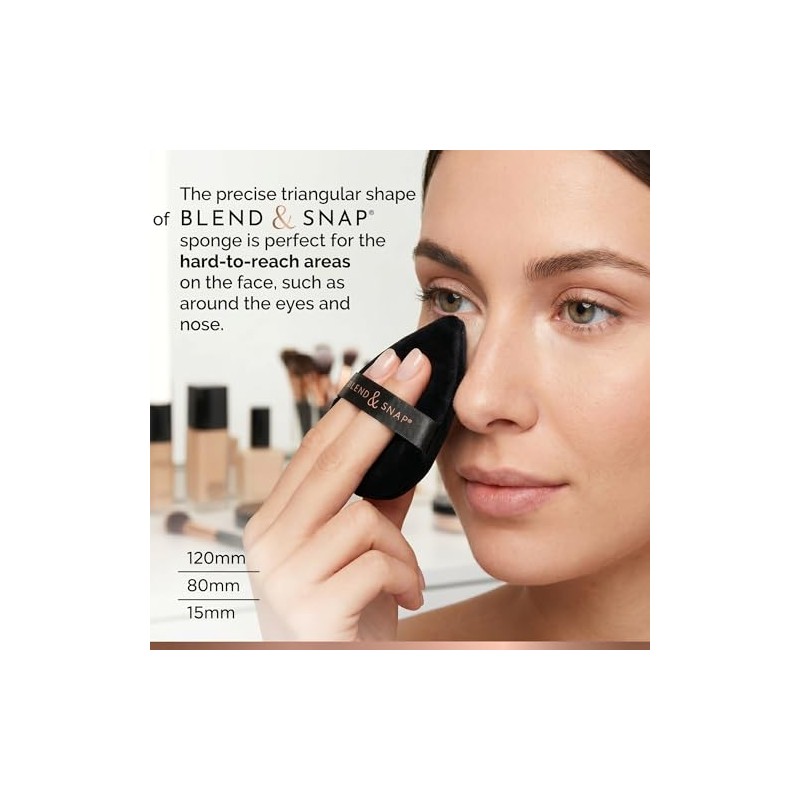 BLEND SNAP Large Velour Triangle Makeup Puff for Smooth Flawless