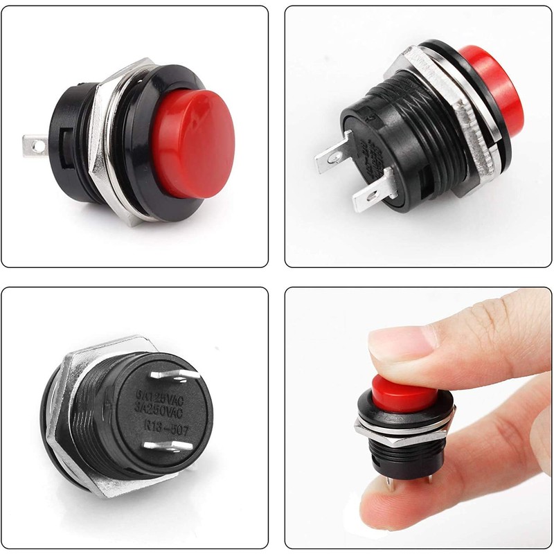 VISSQH 16mm Push Button Switch ON/OFF Momentary Button Power Switch