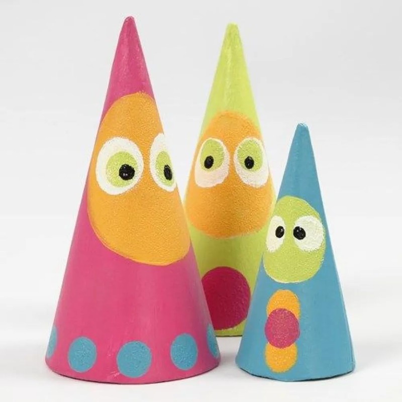 50 Assorted Open & Hollow Paper Mache Cones | Paper