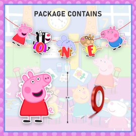 Pepa Pig One Banner – Fun & Colorful Party Decoration, Perfect for Kids’ Birthdays & Celebrations, Adds a Playful Touch to Any Event!
