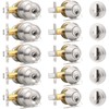 Probrico 5 Pack -Brushed Nickel Entry Knob and Single Cylinder