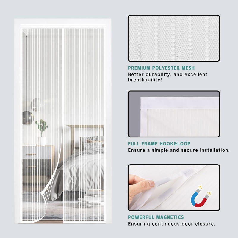 Magnetic Door Screen 90 x 210 cm, SMALUCK Heavy Duty