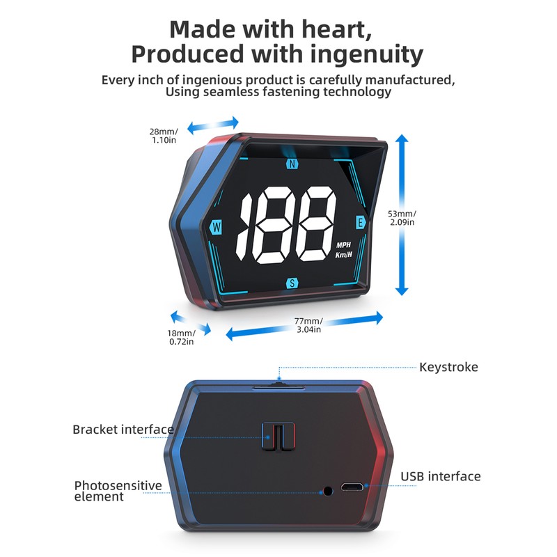 Head Up Display, GPS Speedometer Universal Car Heads-up Display 3